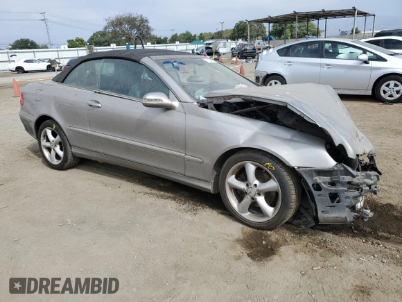 2005 Mercedes-Benz CLK 320 with VIN WDBTK65J95F162336, listed as a Copart auction lot 76138484 with Not Provided miles and Salvage Title. Bid and sale history available at DreamBid. Image 4.