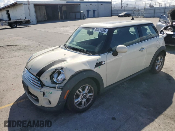 2012 MINI Hardtop with VIN WMWSU3C59CT542610, listed as a Copart auction lot 56720805 with 106,187 mi miles and Salvage Title. Bid and sale history available at DreamBid. Image 1.