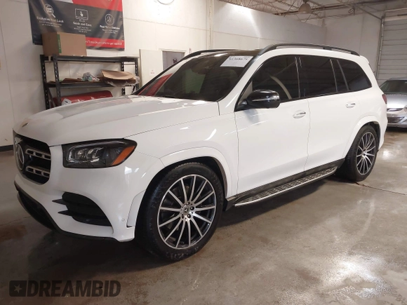 2022 Mercedes-Benz GLS 450 with VIN 4JGFF5KE6NA751521, listed as a IAAI auction lot 41368679 with 17,086 mi miles and . Bid and sale history available at DreamBid. Image 21.