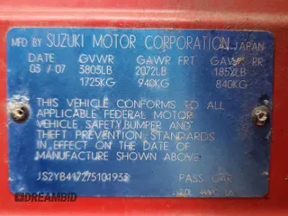 2007 Suzuki SX4 Man Touring Pkg AWD with VIN JS2YB417275101933, listed as a Copart auction lot 46753825 with Not Provided miles and Clean Title. Bid and sale history available at carsss.com. Image 12.