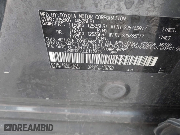 2018 Toyota RAV4 XLE с VIN JTMWFREV2JD112875, выставлен на аукционе IAAI как лот 42396084 с пробегом 108 040 миль миль и . История ставок и продаж доступна на DreamBid. Изображение 9.