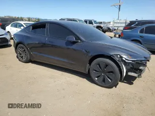 2025 Tesla Model 3 Long Range with VIN 5YJ3E1EA9SF910112, listed as a Copart auction lot 57993525 with 4,645 mi miles and Salvage title. Bid and sale history available at DreamBid. Image 4.