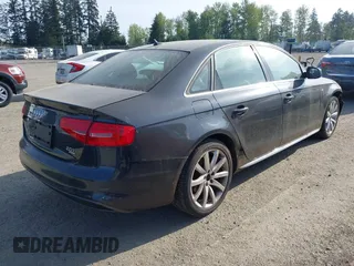 2014 Audi A4 Premium with VIN WAUBFAFL4EN023707, listed as a IAAI auction lot 42106681 with 116,740 mi miles. Bid and sale history available at carsss.com. Image 4.