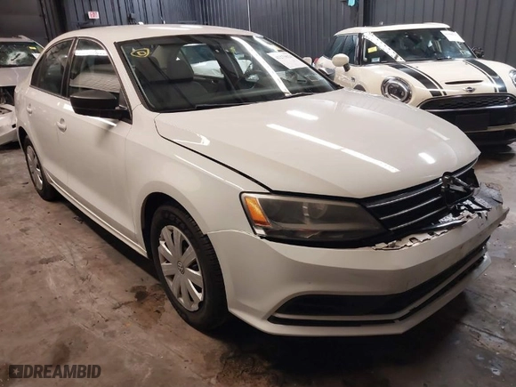 2015 Volkswagen Jetta Sedan 2.0L S with VIN 3VW2K7AJ5FM287843, listed as a IAAI auction lot 41273524 with 94,558 mi miles. Bid and sale history available at carsss.com. Image 1.