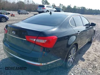 2014 Kia Cadenza Premium with VIN KNALN4D78E5148756, listed as a IAAI auction lot 41518113 with 109,613 mi miles. Bid and sale history available at carsss.com. Image 4.