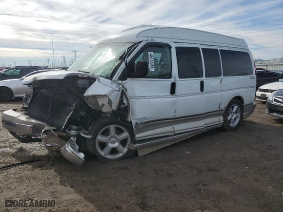 2004 Chevrolet Express Passenger with VIN 1GBFG15T041144358, listed as a Copart auction lot 45413355 with 0 mi miles and Salvage Title. Bid and sale history available at carsss.com. Image 1.