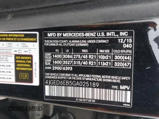 2016 Mercedes-Benz GLE 450 AMG z VIN 4JGED6EB5GA025189, wystawiony jako Copart lot #54160625 z przebiegiem 126 505 mil mil oraz Szkody całkowita. Historia ofert i sprzedaży dostępna na DreamBid. Obrazek 14.