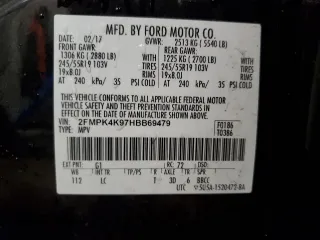 2017 Ford Edge Titanium with VIN 2FMPK4K97HBB69479, listed as a Copart auction lot 50074125 with 115,976 mi miles and Salvage Title. Bid and sale history available at carsss.com. Image 13.