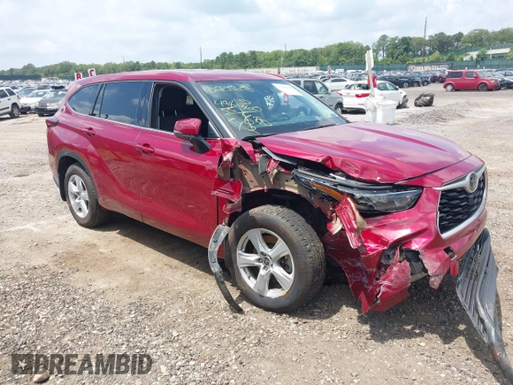 2021 Toyota Highlander L with VIN 5TDBZRBH8MS529396, listed as a IAAI auction lot 42708605 with 49,455 mi miles and . Bid and sale history available at DreamBid. Image 1.