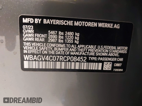 2024 BMW 8 Series 840i z VIN WBAGV4C07RCP08452, wystawiony jako IAAI lot #42195950 z przebiegiem 11 860 mil mil oraz . Historia ofert i sprzedaży dostępna na DreamBid. Obrazek 9.