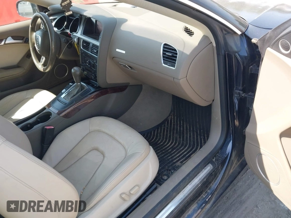 2012 Audi A5 Premium Plus with VIN WAULFAFR3CA003378, listed as a IAAI auction lot 42063495 with 134,258 mi miles and . Bid and sale history available at DreamBid. Image 5.