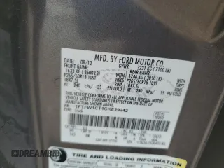 2012 Ford F-150 XL z VIN 1FTFW1CT1CKE29242, wystawiony jako Copart lot #53839565 z przebiegiem 178 154 mil mil oraz Szkody całkowita. Historia ofert i sprzedaży dostępna na DreamBid. Obrazek 12.