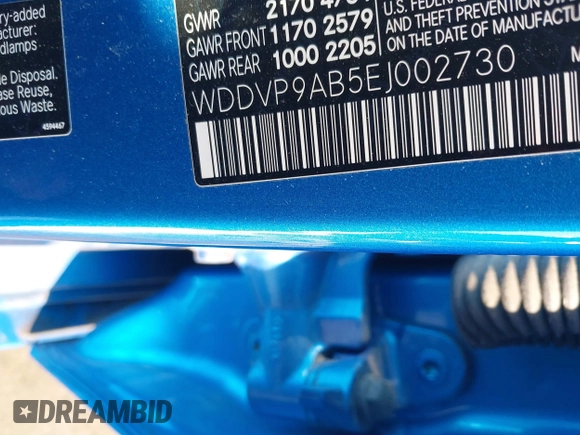 2014 Mercedes-Benz B Electric Drive with VIN WDDVP9AB5EJ002730, listed as a IAAI auction lot 41308975 with 31,365 mi miles and . Bid and sale history available at DreamBid. Image 9.