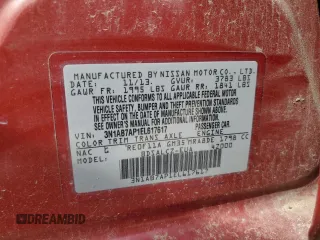 2014 Nissan Sentra S with VIN 3N1AB7AP1EL617617, listed as a Copart auction lot 53881715 with 104,587 mi miles and Clean Title. Bid and sale history available at DreamBid. Image 12.