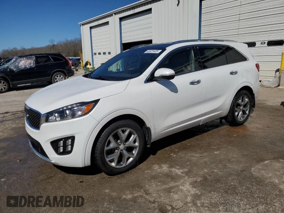 2016 Kia Sorento SXL with VIN 5XYPK4A17GG029250, listed as a Copart auction lot 46523405 with 104,453 mi miles and Salvage Title. Bid and sale history available at carsss.com. Image 1.