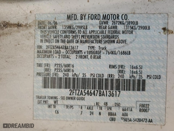 2007 Ford Freestar Cargo Van with VIN 2FTZA54647BA13617, listed as a Copart auction lot 52545745 with 0 mi miles and Salvage Title. Bid and sale history available at carsss.com. Image 13.