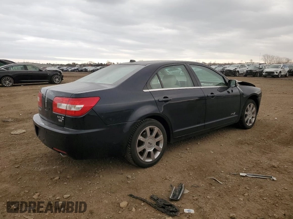 2008 Lincoln MKZ with VIN 3LNHM28T48R620892, listed as a Copart auction lot 49713285 with 144,138 mi miles and Salvage Title. Bid and sale history available at carsss.com. Image 3.
