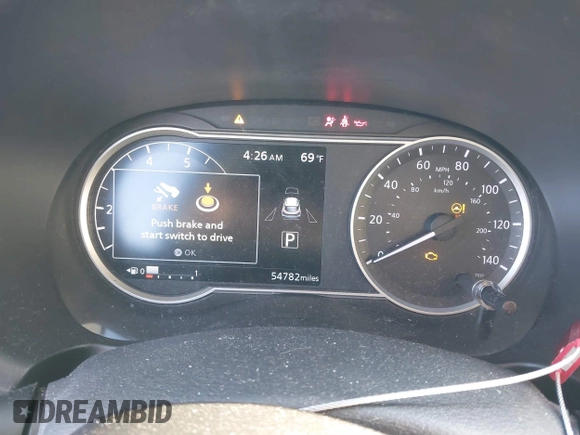 2019 Nissan Kicks S with VIN 3N1CP5CU4KL477933, listed as a IAAI auction lot 41665355 with 54,782 mi miles. Bid and sale history available at carsss.com. Image 7.