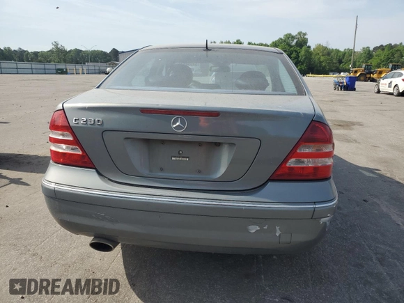 2006 Mercedes-Benz C 230 Sport with VIN WDBRF52H56F782614, listed as a Copart auction lot 53554835 with 134,287 mi miles and Salvage title. Bid and sale history available at DreamBid. Image 6.