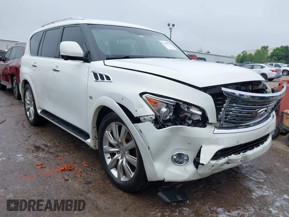 2014 Infiniti QX80 with VIN JN8AZ2NEXE9062068, listed as a IAAI auction lot 42378512 with 235,256 mi miles and . Bid and sale history available at DreamBid. Image 1.