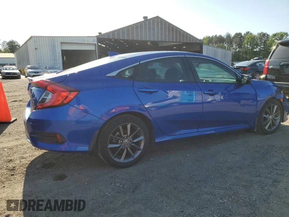 2020 Honda Civic Sedan EX with VIN 19XFC1F33LE024216, listed as a Copart auction lot 52208225 with 48,645 mi miles and Salvage Title. Bid and sale history available at carsss.com. Image 3.