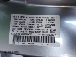 2014 Acura RLX with VIN JH4KC1F30EC004383, listed as a IAAI auction lot 41658119 with 254,292 mi miles. Bid and sale history available at carsss.com. Image 9.