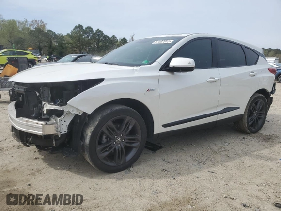 2020 Acura RDX w/A-Spec Pkg with VIN 5J8TC1H65LL017352, listed as a Copart auction lot 51107015 with 75,433 mi miles and Salvage Title. Bid and sale history available at carsss.com. Image 1.