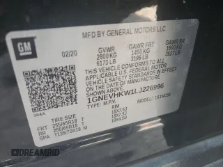 2020 Chevrolet Traverse LT Leather with VIN 1GNEVHKW1LJ226996, listed as a Copart auction lot 73079534 with 63,927 mi miles and Salvage Title. Bid and sale history available at carsss.com. Image 13.