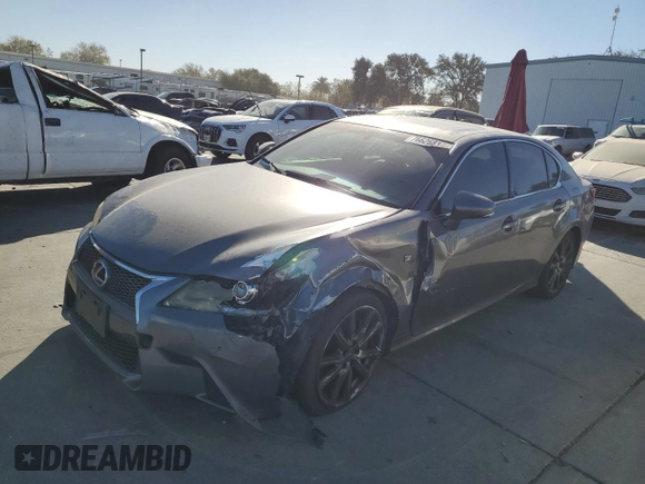 2014 Lexus GS 350 with VIN JTHBE1BL7E5034081, listed as a Copart auction lot 76626814 with 124,207 mi miles and Salvage Title. Bid and sale history available at carsss.com. Image 1.