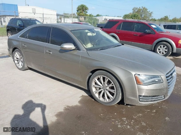 2012 Audi A8 L with VIN WAURVAFD3CN024063, listed as a IAAI auction lot 41706508 with 1 mi miles. Bid and sale history available at carsss.com. Image 1.