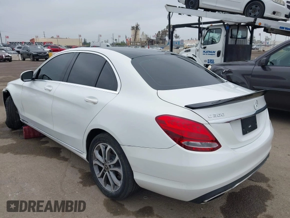 2018 Mercedes-Benz C 300 with VIN 55SWF4JB5JU253705, listed as a IAAI auction lot 42158469 with 93,676 mi miles and . Bid and sale history available at carsss.com. Image 3.