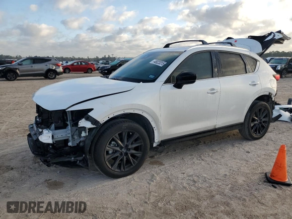 2024 Mazda CX-5 2.5 Carbon Turbo with VIN JM3KFBAY8R0443122, listed as a Copart auction lot 48023315 with 9,586 mi miles and Salvage Title. Bid and sale history available at carsss.com. Image 1.