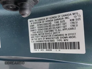 2014 Honda CR-V EX-L with VIN 2HKRM4H70EH618093, listed as a IAAI auction lot 41864840 with 23,065 mi miles. Bid and sale history available at carsss.com. Image 9.
