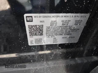 2022 GMC Terrain SLE with VIN 3GKALTEV4NL104801, listed as a IAAI auction lot 41878014 with 42,363 mi miles and . Bid and sale history available at DreamBid. Image 9.