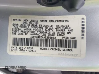 2010 Toyota Corolla with VIN 1NXBU4EE4AZ256883, listed as a IAAI auction lot 40862257 with 178,807 mi miles. Bid and sale history available at carsss.com. Image 9.