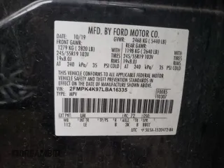 2020 Ford Edge Titanium with VIN 2FMPK4K97LBA16335, listed as a Copart auction lot 59462835 with 89,376 mi miles and Salvage title. Bid and sale history available at DreamBid. Image 12.