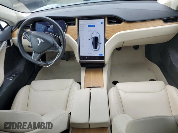 2018 Tesla Model S 75D with VIN 5YJSA1E2XJF254775, listed as a Copart auction lot 59014735 with 81,105 mi miles and Salvage title. Bid and sale history available at DreamBid. Image 8.