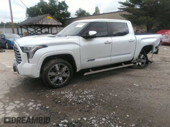 2024 Toyota Tundra Capstone Hybrid with VIN 5TFVC5DB3RX062793, listed as a IAAI auction lot 40829567 with 15,683 mi miles and . Bid and sale history available at DreamBid. Image 2.