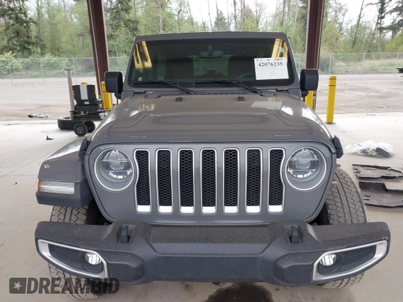 2019 Jeep Wrangler Unlimited Sahara with VIN 1C4HJXEN0KW540591, listed as a IAAI auction lot 42076235 with 41,016 mi miles and . Bid and sale history available at DreamBid. Image 13.