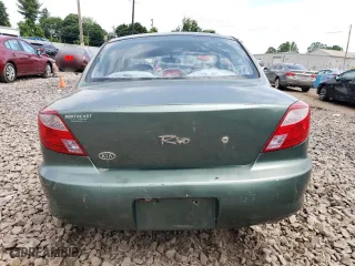 2002 Kia Rio with VIN KNADC123726158130, listed as a Copart auction lot 59104584 with 60,553 mi miles and Salvage Title. Bid and sale history available at carsss.com. Image 6.