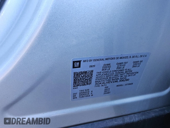 2021 GMC Terrain SLT with VIN 3GKALVEV1ML306280, listed as a Copart auction lot 48981685 with 109,119 mi miles and Clean Title. Bid and sale history available at DreamBid. Image 13.