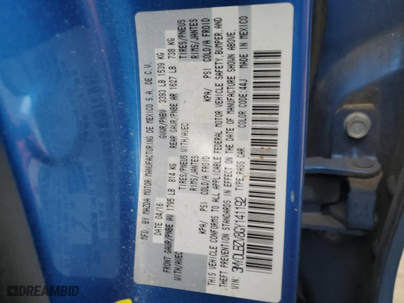 2016 Scion iA with VIN 3MYDLBZV8GY141192, listed as a Copart auction lot 45409495 with 0 mi miles and Salvage Title. Bid and sale history available at carsss.com. Image 12.