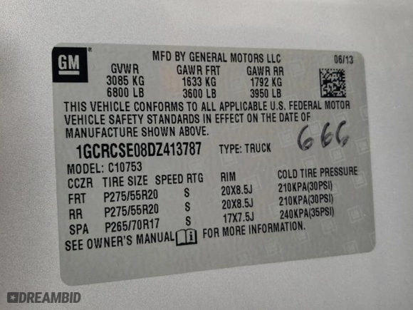 2013 Chevrolet Silverado 1500 LT with VIN 1GCRCSE08DZ413787, listed as a Copart auction lot 42134515 with 134,908 mi miles and Salvage Title. Bid and sale history available at carsss.com. Image 15.