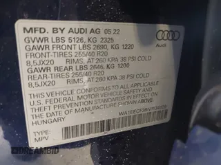 2022 Audi Q3 S line Premium Plus with VIN WA1EECF38N1134129, listed as a IAAI auction lot 41373501 with 13,597 mi miles. Bid and sale history available at carsss.com. Image 9.
