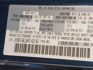 2017 Mazda CX-5 Sport with VIN JM3KFABL9H0142189, listed as a IAAI auction lot 41722354 with 109,865 mi miles. Bid and sale history available at carsss.com. Image 9.