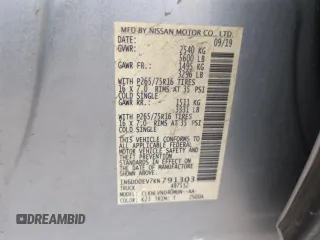 2019 Nissan Frontier SV z VIN 1N6DD0EV7KN791303, wystawiony jako Copart lot #56404525 z przebiegiem 42 891 mil mil oraz Szkoda całkowita • Salvage title. Historia ofert i sprzedaży dostępna na DreamBid. Obrazek 12.