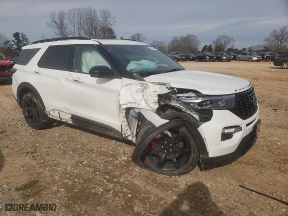 2021 Ford Explorer ST with VIN 1FM5K8GC8MGC36922, listed as a Copart auction lot 42200065 with 58,383 mi miles and Salvage Title. Bid and sale history available at carsss.com. Image 4.