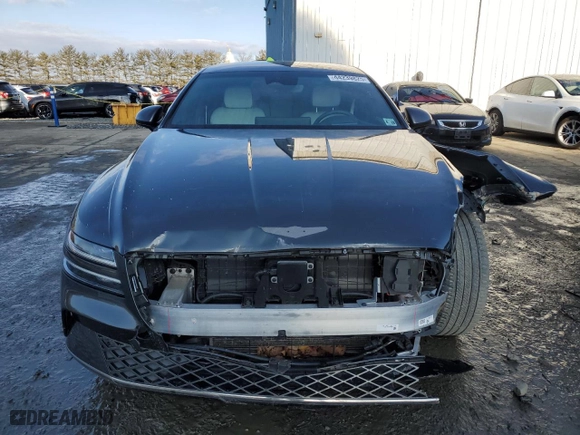 2023 Genesis Electrified G80 with VIN KMTGE4S11PU004219, listed as a Copart auction lot 44239825 with 27,198 mi miles and Salvage Title. Bid and sale history available at carsss.com. Image 5.
