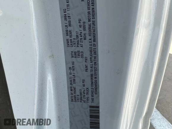 2020 Ram 1500 Tradesman with VIN 3C6JR6DG8LG263736, listed as a Copart auction lot 81547714 with 81,221 mi miles and Clean title. Bid and sale history available at DreamBid. Image 10.