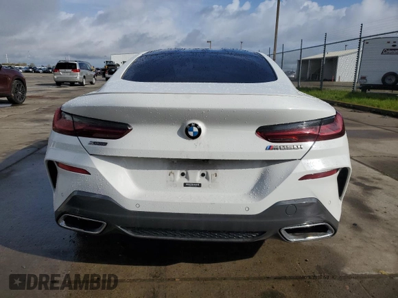 2019 BMW 8 Series M850i xDrive with VIN WBABC4C54KBJ35758, listed as a Copart auction lot 49276625 with 0 mi miles and Salvage Title. Bid and sale history available at carsss.com. Image 6.